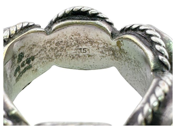Anello GUCCI Interlocking G con cristalli Swarovski Argento - vista 8