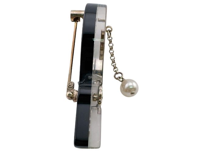 Spilla Chanel nera placcata oro Nero - vista 3