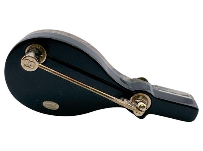 Spilla Chanel nera placcata oro Nero - vista 4