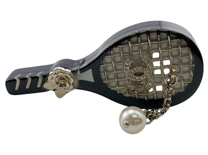 Spilla Chanel nera placcata oro Nero - vista 6