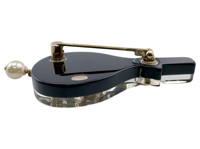 Spilla Chanel nera placcata oro Nero - vista 7