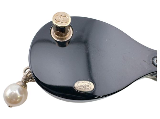Spilla Chanel nera placcata oro Nero - vista 9