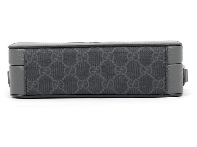 Borsa a tracolla Gucci GG Supreme in pelle Marrone Nero - vista 3