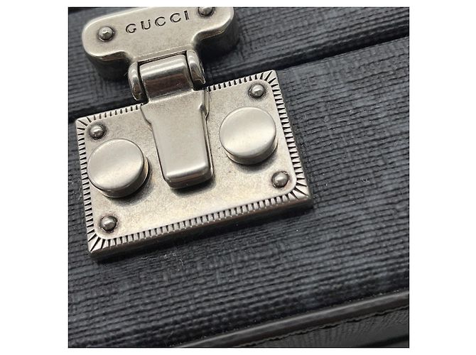 Borsa a tracolla Gucci GG Supreme in pelle Marrone Nero - vista 8