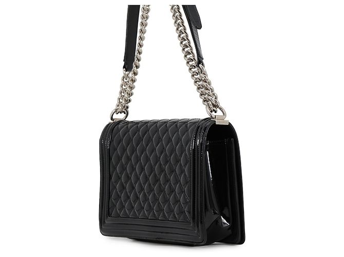 Boy Borsa a tracolla Chanel Black Matelassé con catena Nero - vista 2