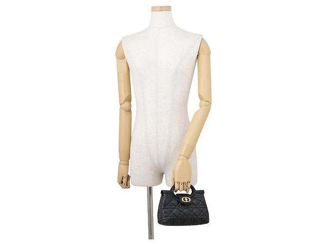 Borsa Christian Dior Cannage Jolie Mini Nero - vista 4