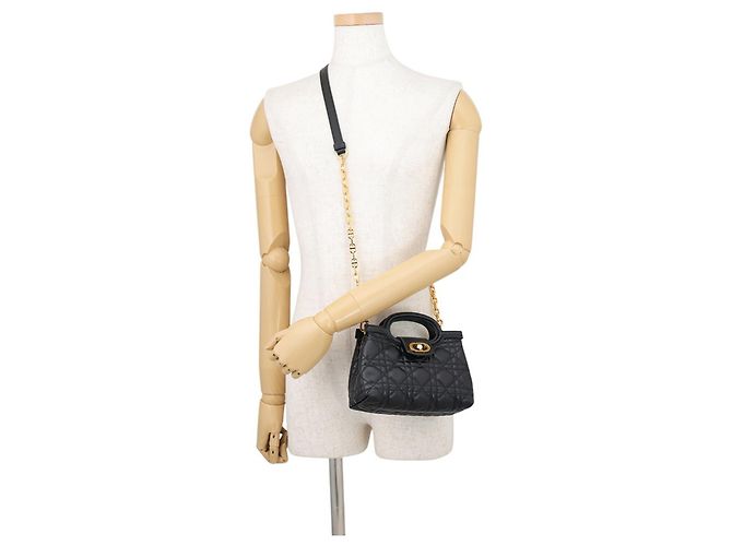 Borsa Christian Dior Cannage Jolie Mini Nero - vista 5
