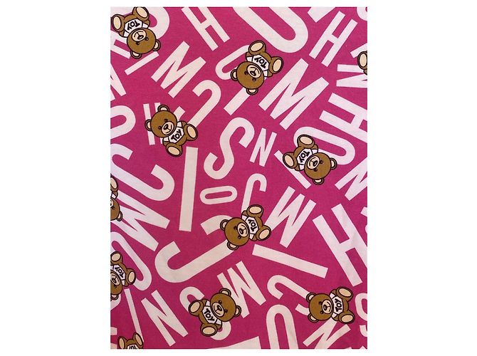 T-shirt Moschino Teddy Bear e Logo Rosa Branco - vista 6