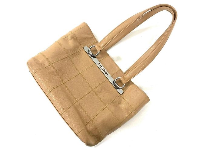 Borsa Tote Chanel Wild Stitch Beige - vista 5