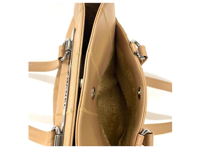 Borsa Tote Chanel Wild Stitch Beige - vista 6
