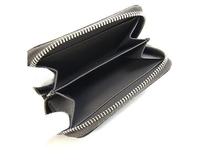 Prada Gray Leather Coin Purse Brown - view 3