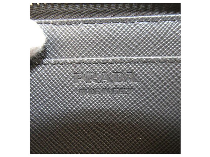 Prada Gray Leather Coin Purse Brown - view 4