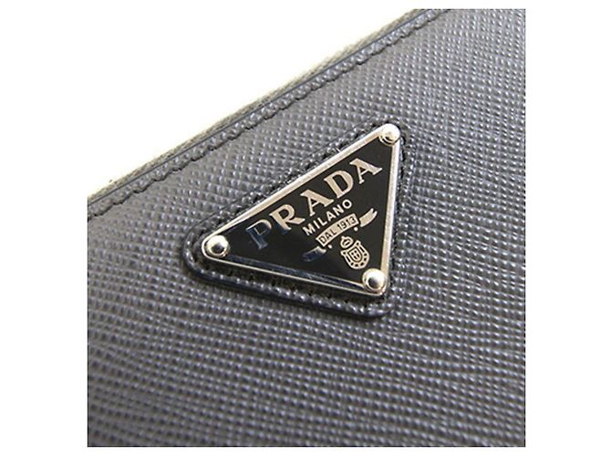 Prada Gray Leather Coin Purse Brown - view 7