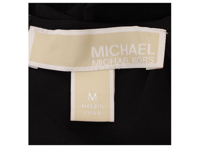 Michael Kors Jumpsuit mit Cold-Shoulder und Rüschen aus schwarzem Polyester - Ansicht 4