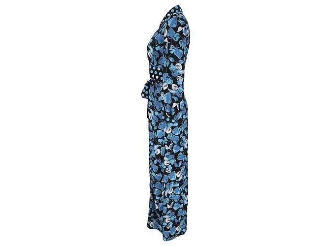 Diane Von Furstenberg Joshua Maxikleid mit Blumenprint aus blauem Polyester - Ansicht 2