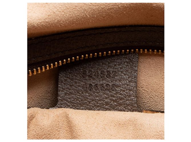Borsa Tote Grande con Zip Gucci GG Supreme Ophidia Marrone Beige - vista 6