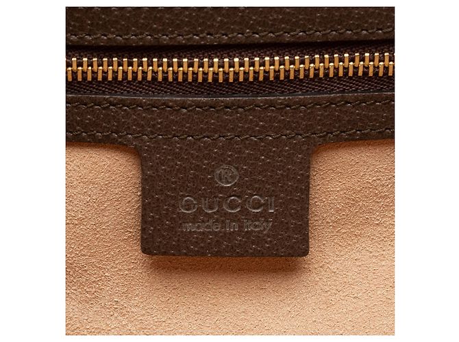 Borsa Tote Grande con Zip Gucci GG Supreme Ophidia Marrone Beige - vista 8