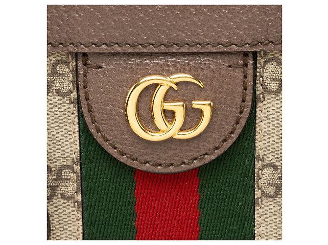 Borsa Tote Grande con Zip Gucci GG Supreme Ophidia Marrone Beige - vista 9