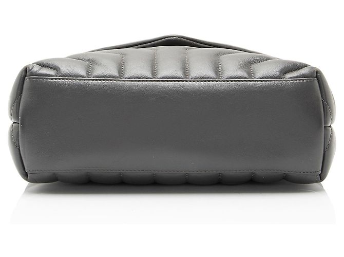 Borsa a tracolla Small LouLou in pelle di vitello matelassé con monogramma Saint Laurent Grigio - vista 4