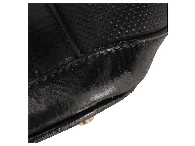 Borsa Tote Burberry Ellers traforata Medium in pelle nera Nero - vista 12