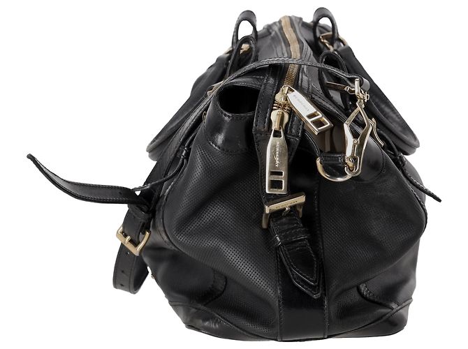 Borsa Tote Burberry Ellers traforata Medium in pelle nera Nero - vista 2