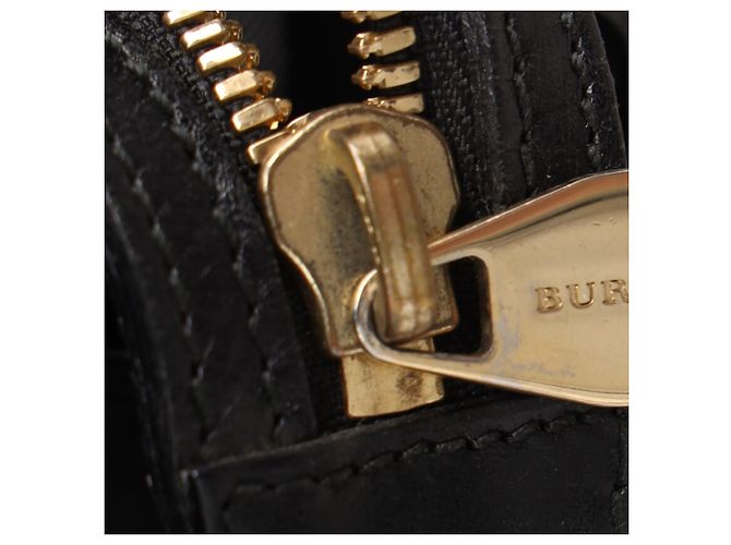 Borsa Tote Burberry Ellers traforata Medium in pelle nera Nero - vista 9