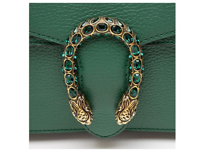 Borsa a tracolla Dionysus Medium in pelle e cristalli Gucci Verde - vista 10