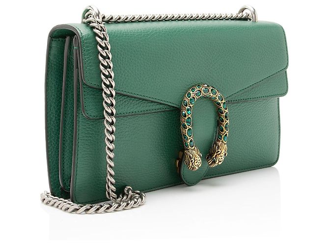 Borsa a tracolla Dionysus Medium in pelle e cristalli Gucci Verde - vista 2