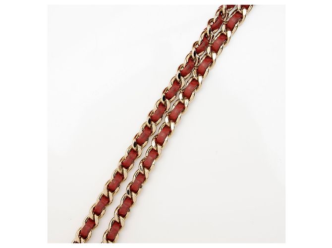 Gabrielle Borsa Mini Flap Statement in vitello Chevron Chanel Rosso - vista 10