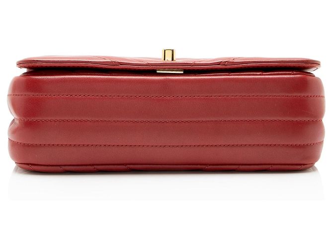 Gabrielle Borsa Mini Flap Statement in vitello Chevron Chanel Rosso - vista 4