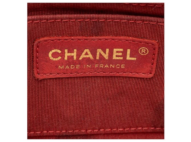 Gabrielle Borsa Mini Flap Statement in vitello Chevron Chanel Rosso - vista 8