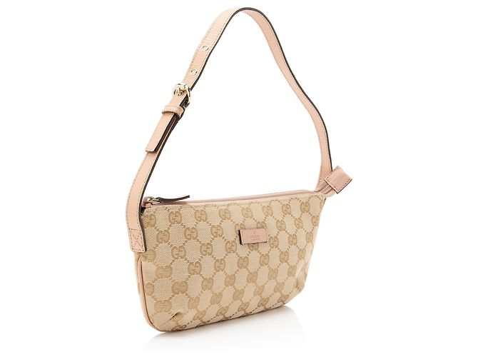 Pochette Classica Gucci GG Canvas Marrone Beige - vista 2
