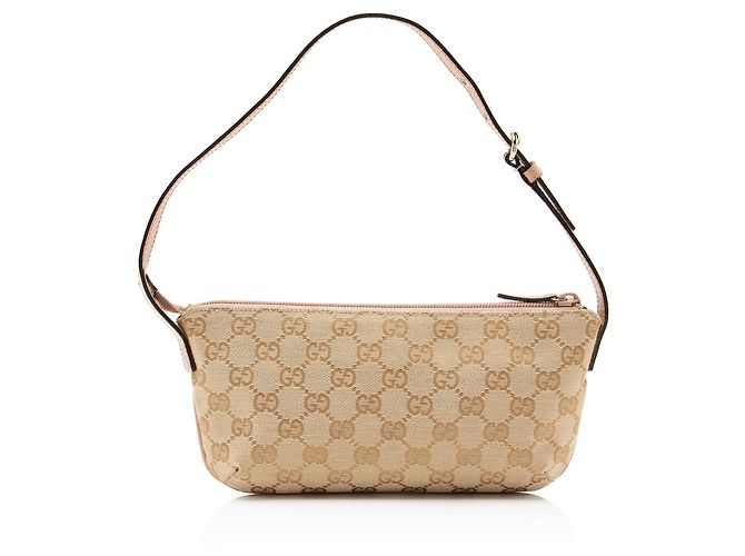 Pochette Classica Gucci GG Canvas Marrone Beige - vista 3