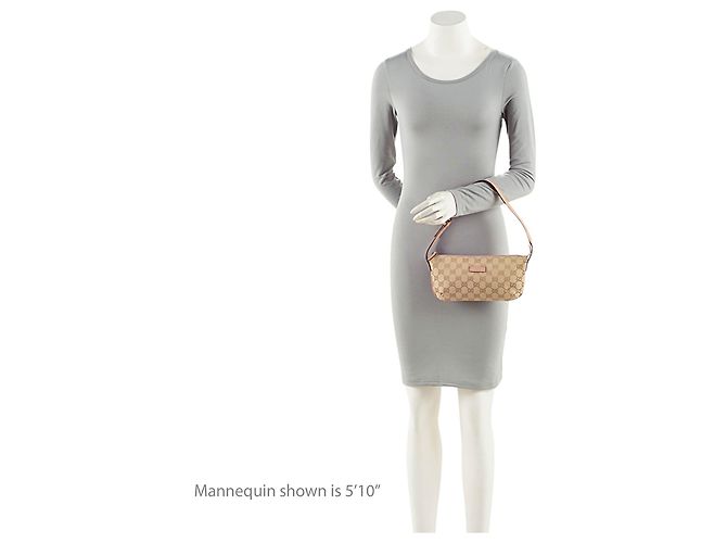 Pochette Classica Gucci GG Canvas Marrone Beige - vista 5