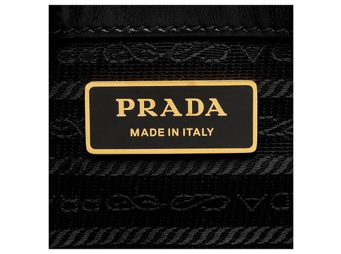 Prada Tote Large in Jacquard Symbole Marrone Beige - vista 7