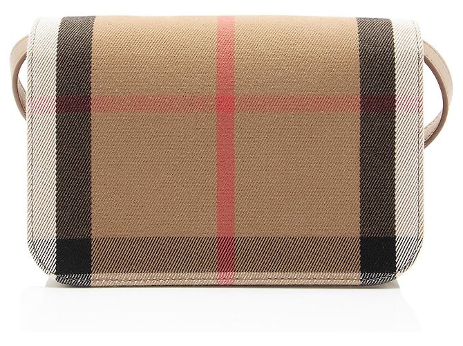 Borsa a tracolla Burberry Madison Check Marrone Beige - vista 3