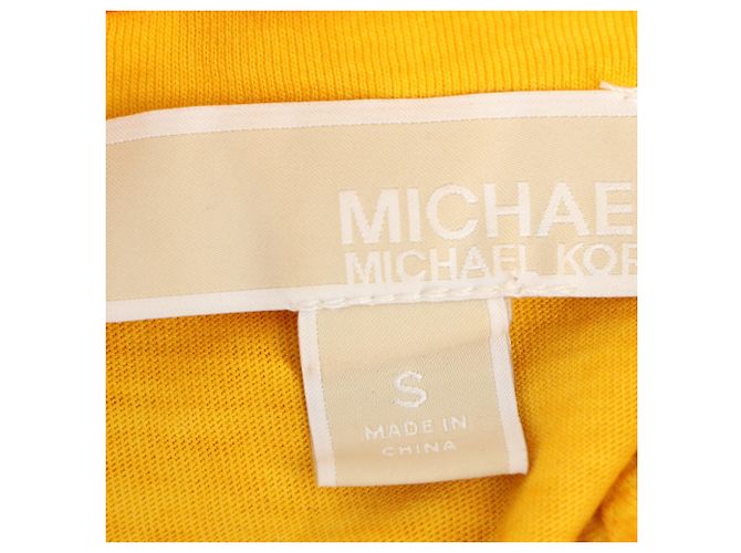 Camiseta de cuello en V Michael Kors en algodón amarillo - vista 4