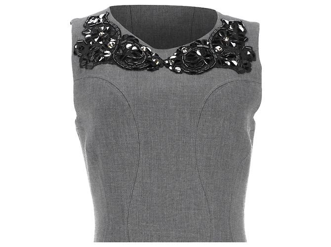 Diane Von Furstenberg Mackenzie verziertes Kleid aus grauem Polyester - Ansicht 4