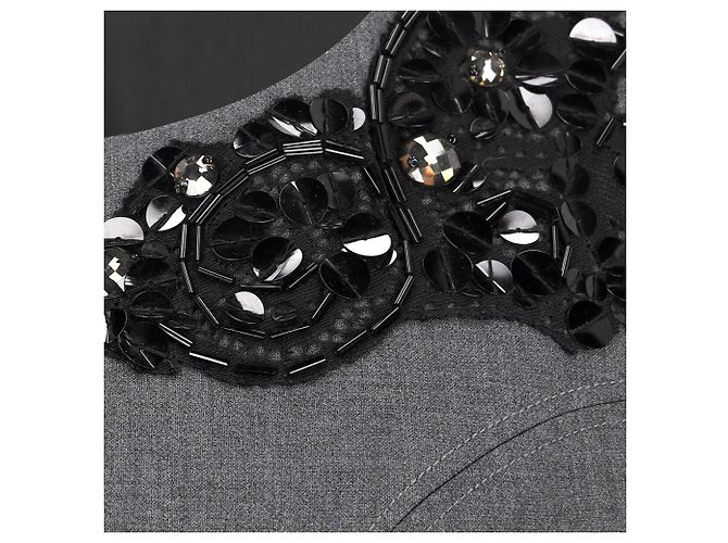 Diane Von Furstenberg Mackenzie verziertes Kleid aus grauem Polyester - Ansicht 5