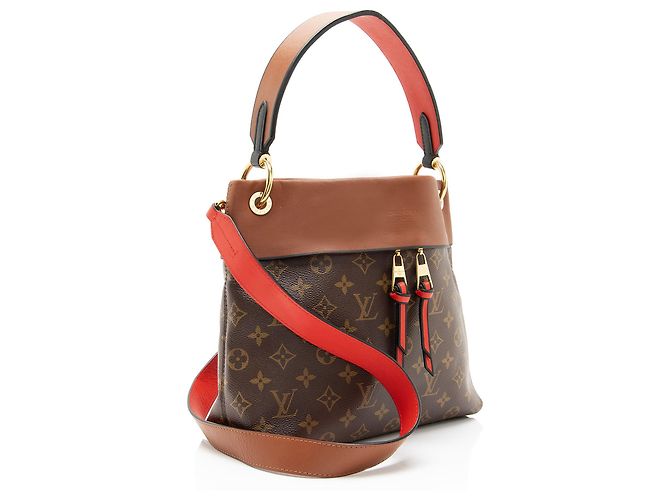 Borsa a tracolla Louis Vuitton Monogram Canvas Tuileries Besace Marrone - vista 2