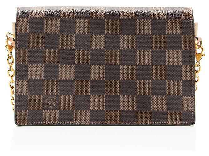 Cartera con cadena Louis Vuitton Damier Ebene Vavin Castaño Beige - vista 3