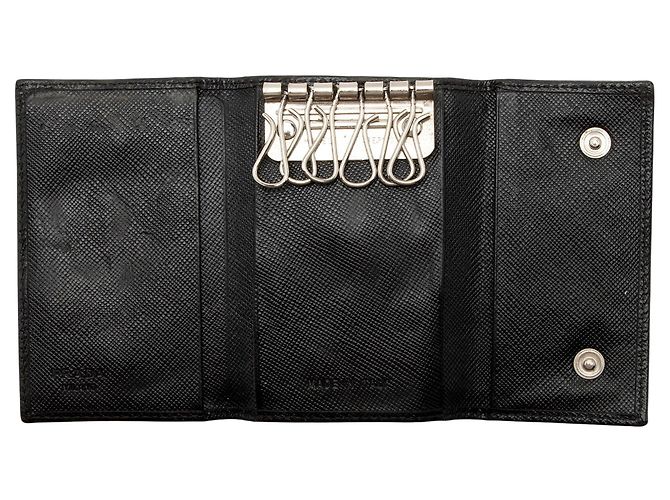 Portachiavi Prada Saffiano 6 Nero - vista 4