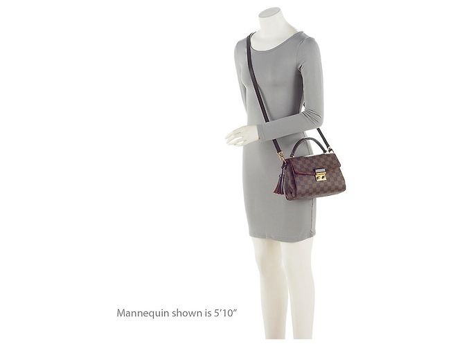 Borsa a tracolla Louis Vuitton Damier Ebene Croisette Marrone - vista 5