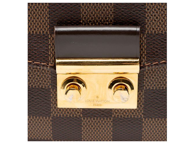 Borsa a tracolla Louis Vuitton Damier Ebene Croisette Marrone - vista 9