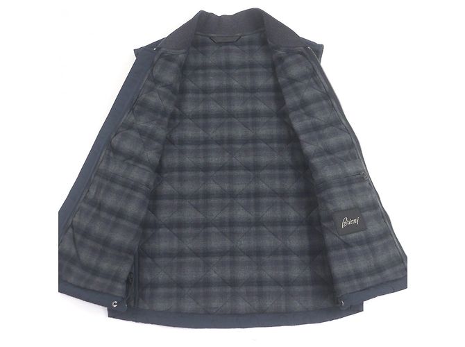 Autre Marque Brioni Checkered Polyester Puffer Jacket Blue Navy blue - view 3