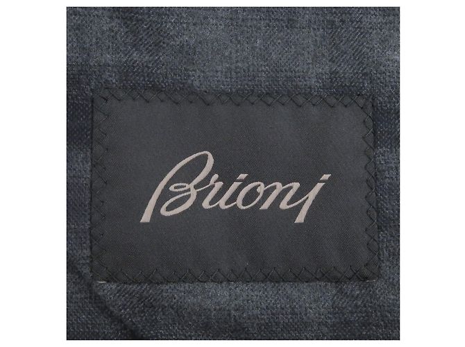 Autre Marque Brioni Checkered Polyester Puffer Jacket Blue Navy blue - view 6
