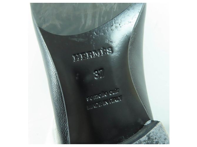 Mocassini in pelle Hermès HMetal Nero Beige - vista 11