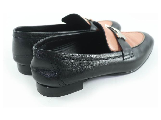 Mocassini in pelle Hermès HMetal Nero Beige - vista 2