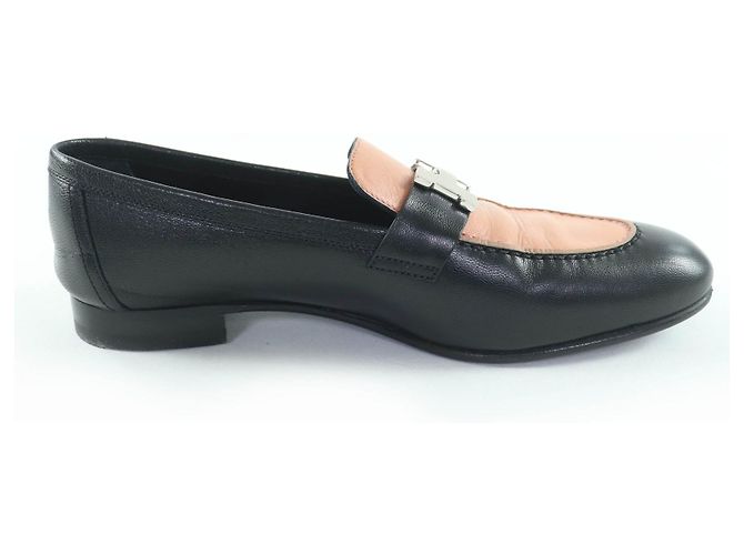 Mocassini in pelle Hermès HMetal Nero Beige - vista 5