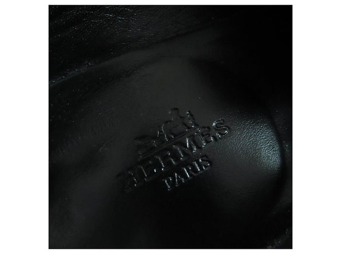 Mocassini in pelle Hermès HMetal Nero Beige - vista 9